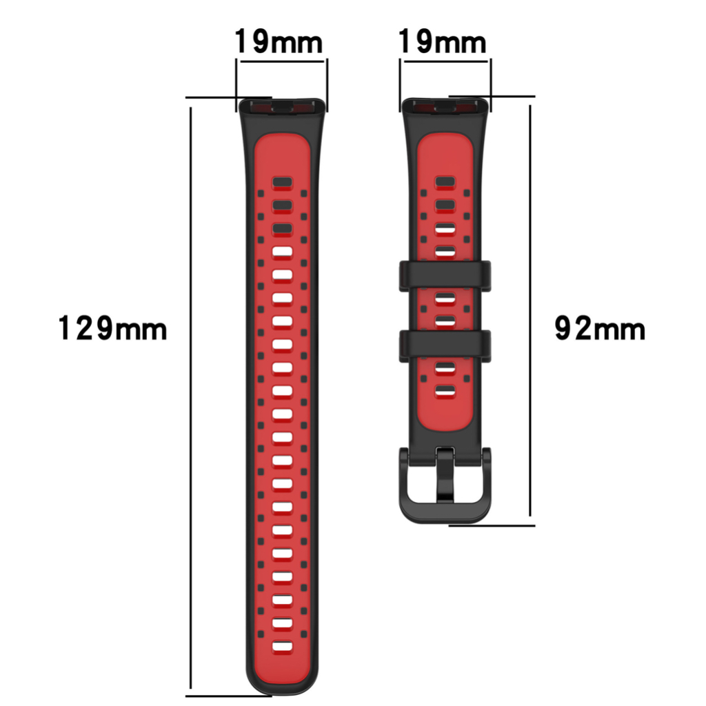 Strap Huawei Band 8 Silikon Dua Warna Tali Pengganti Huawei Band 8 Bahan Silikon Two Tone Polos