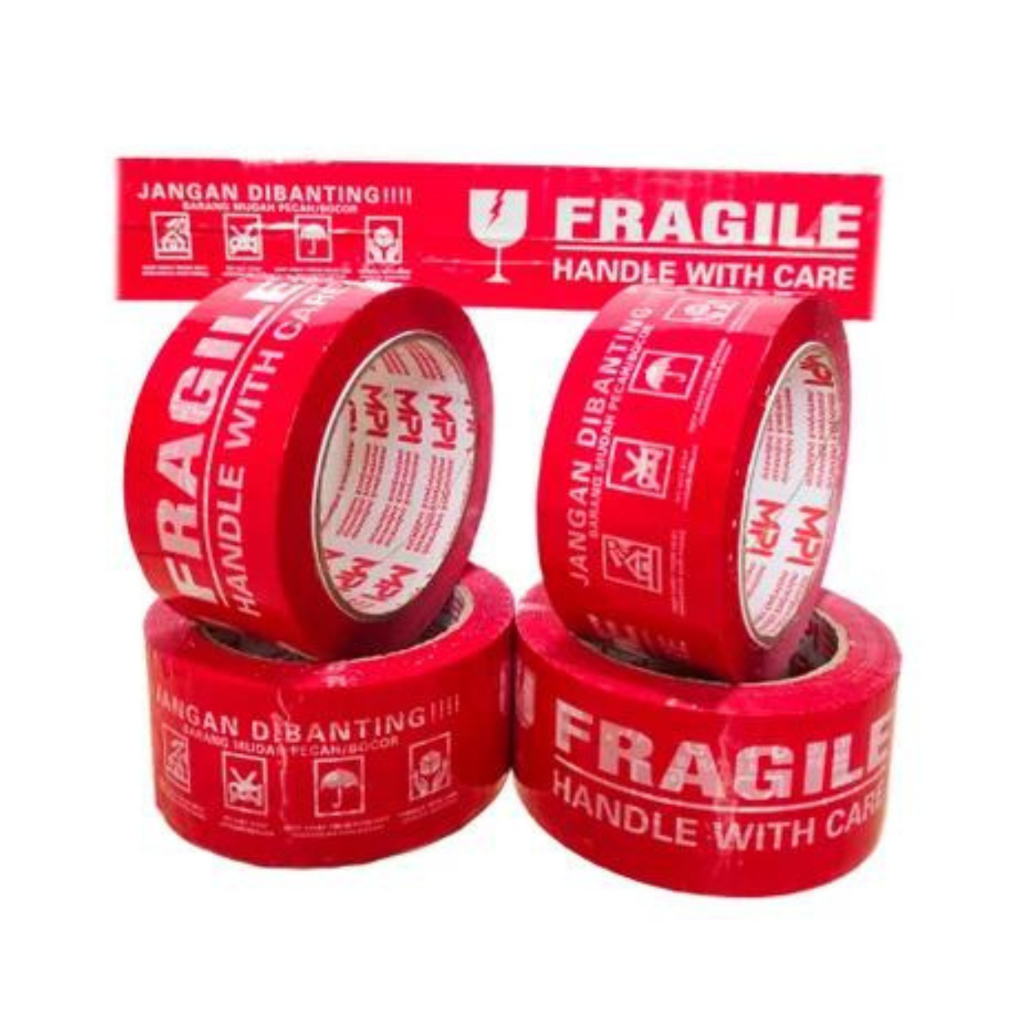 

Lakban Fragile 48mm x 90 Yard - Lakban Fregile 2" X 90 Meter - Lakban Jangan di Banting