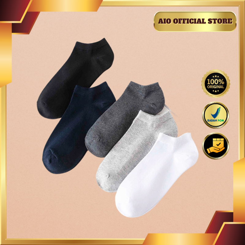⚜️ Aio Fashion ⚜️ Kaos Kaki Pria / Kaos Kaki Pendek Mata Kaki Warna Polos / Ankle Socks Pria Wanita / Kaos Kaki Polos