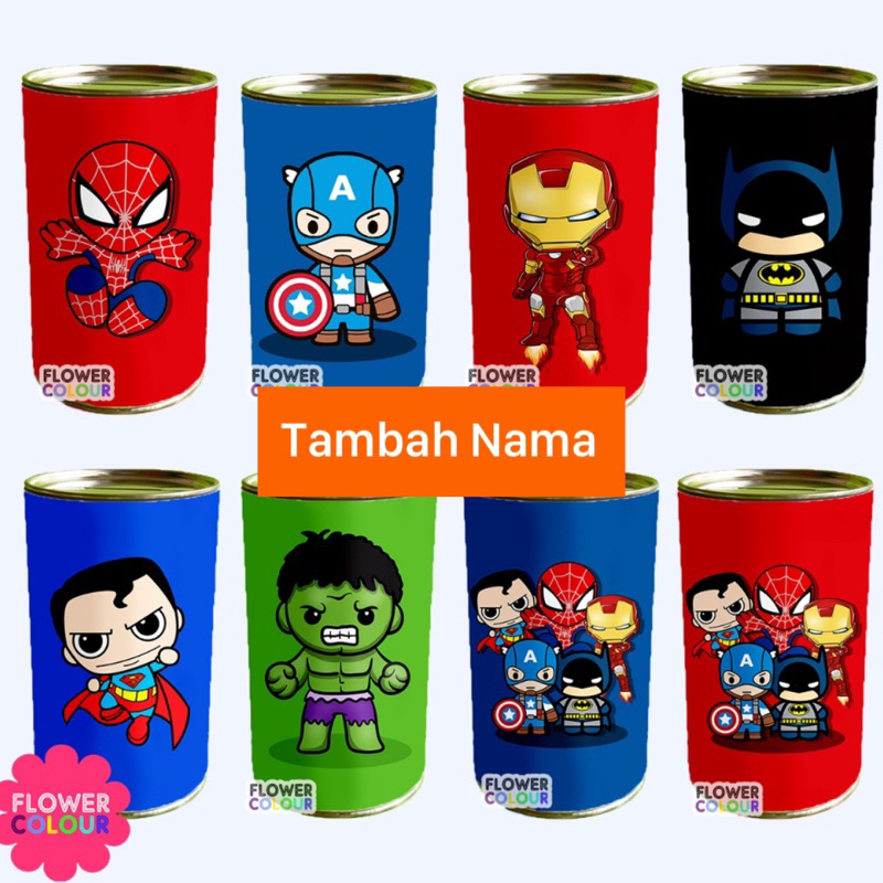 Custom Nama CELENGAN KARAKTER SPIDERMAN IRONMAN CAPTAIN AMERICA / CELENGAN ANAK