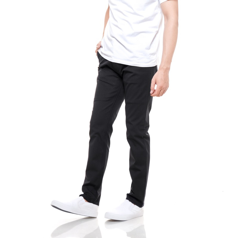 CELANA CHINO PRIA SLIM FIT STRETCH CASUAL FORMAL HITAM