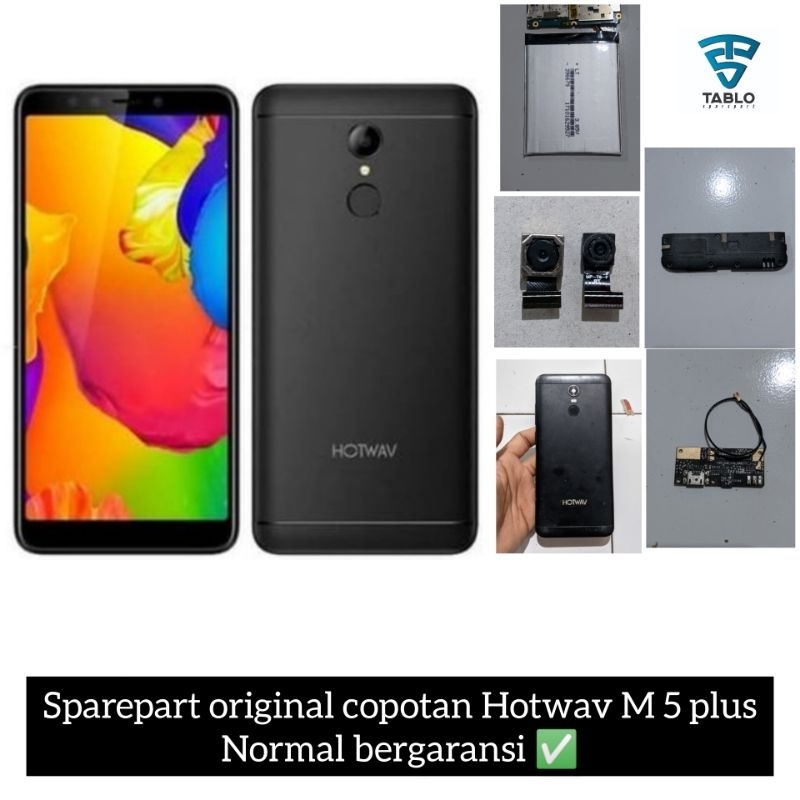 sparepart original copotan hp hotwav M5 plus baterai ppan cas kamera speaker backdor hitam normal ga