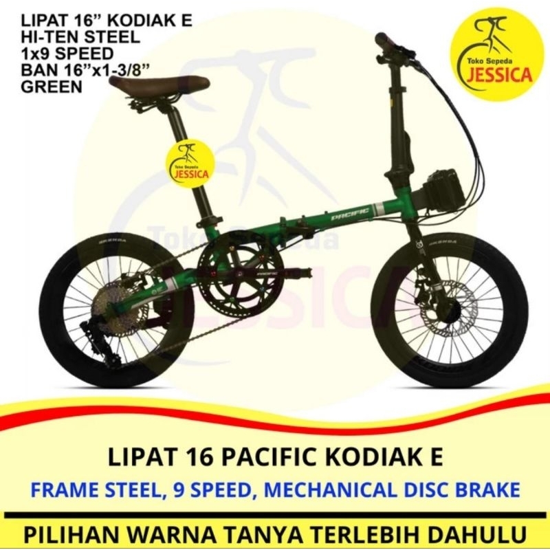 《 SALE 》Sepeda Lipat 16 inch 16+ Pacific Kodiak E Pacific Kodiak 2.0 Rem Disc
