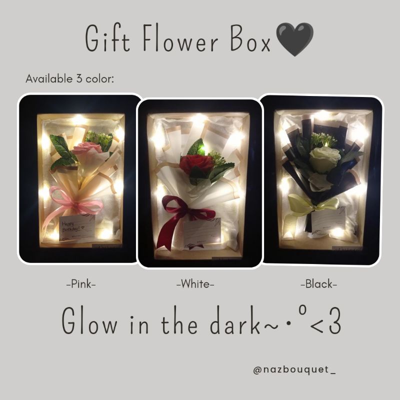 

GIFT FLOWER BOX / HAMPERS BOUQUET DENGAN LAMPU LED