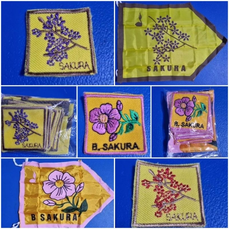 BET REGU SAKURA | Bet Tanda Regu Bunga | Tanda Regu Bordir Gambar Bunga | Badge Pramuka