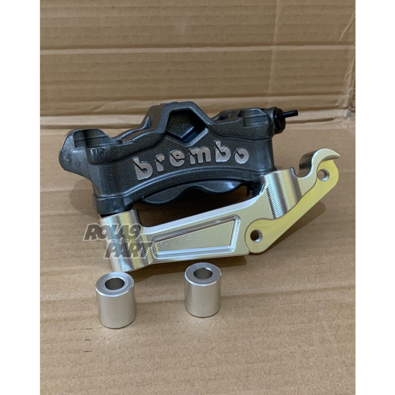KALIPER BREMBO M50 SUDAH SET BREKET CNC PNP KE BOTTOM NINJA RR DAN NINJA R