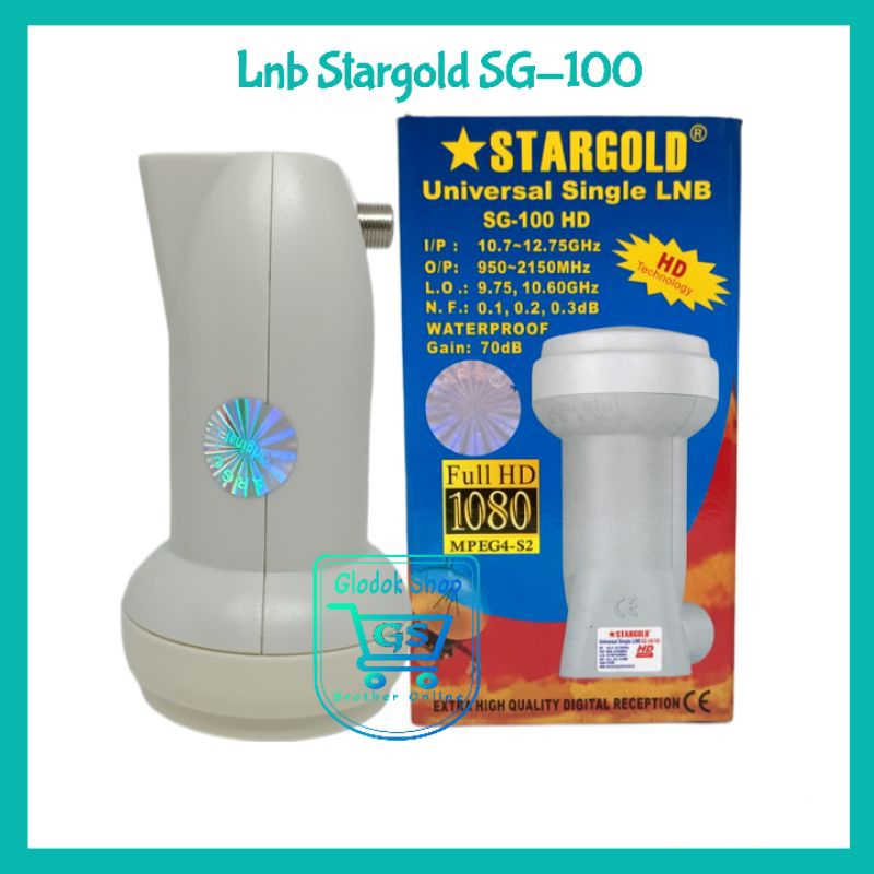 LNB 1 OUTPUT STARGOLD SG100 LNB SINGLE OUTPUT STARGOLD SG-100 LNB KU BAND 1 OUTPUT SG100 LNB KUBAND 