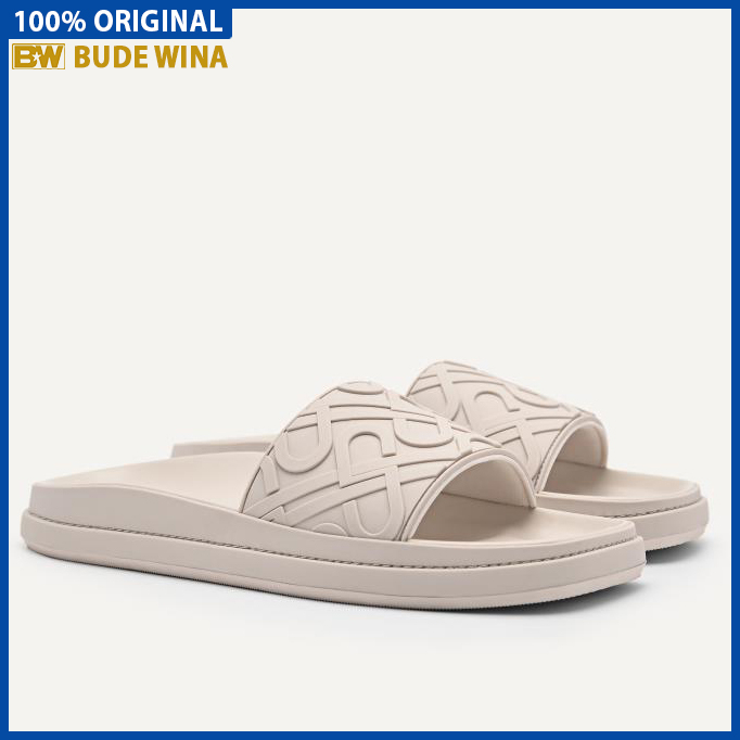 PW004 PEDRO SANDAL SLIDE WANITA ORIGINAL SENDAL ASLI ORI TERBARU BEIGE CREAM