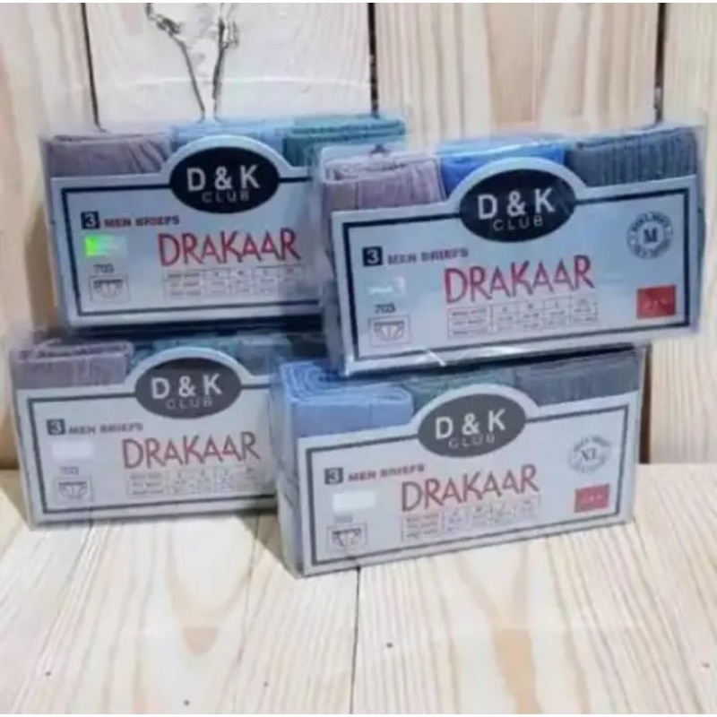 Drakaar 703 celana dalam pria/celana dalam pria Drakaar mika isi 3pcs warna tua