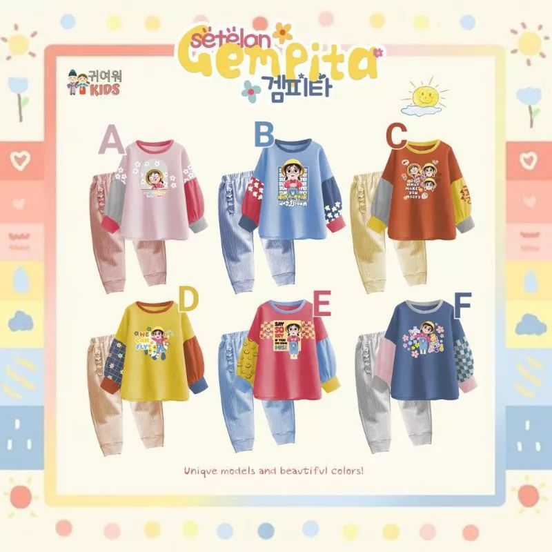 (Usia 4-12th) Setelan anak perempuan Set gempita by kiyowo