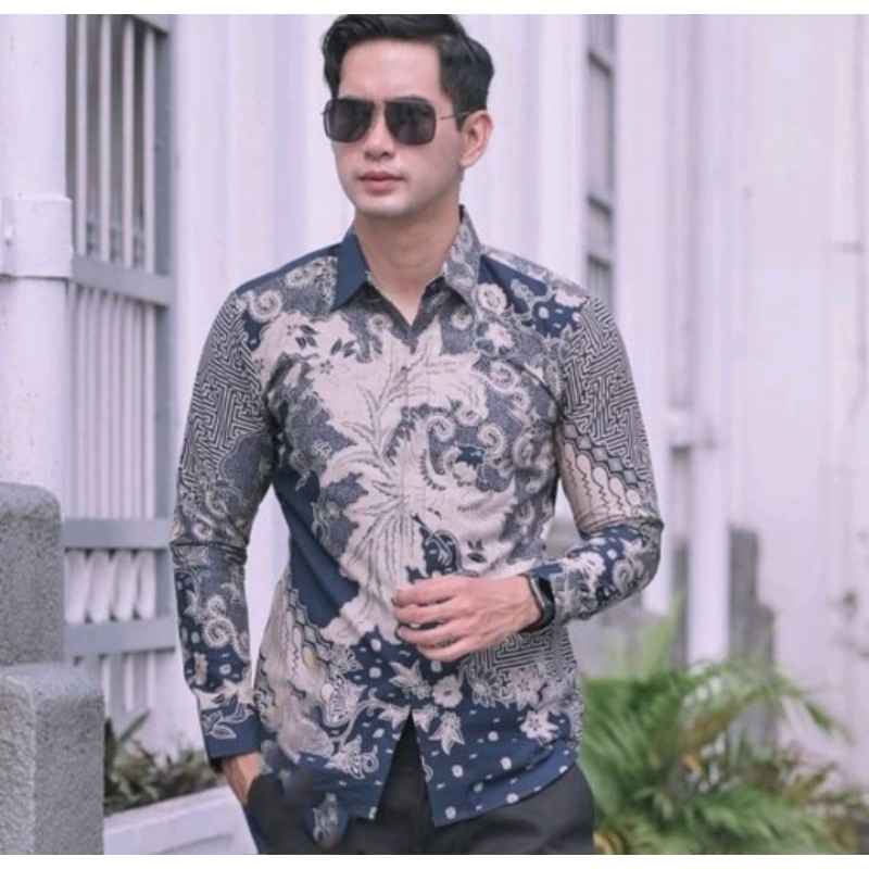 BAJU ATASAN KEMEJA BATIK PRIA LENGAN PANJANG SLIMFIT LAPIS FURING MASA KINI MODER REMAJA PRIA KONDAN