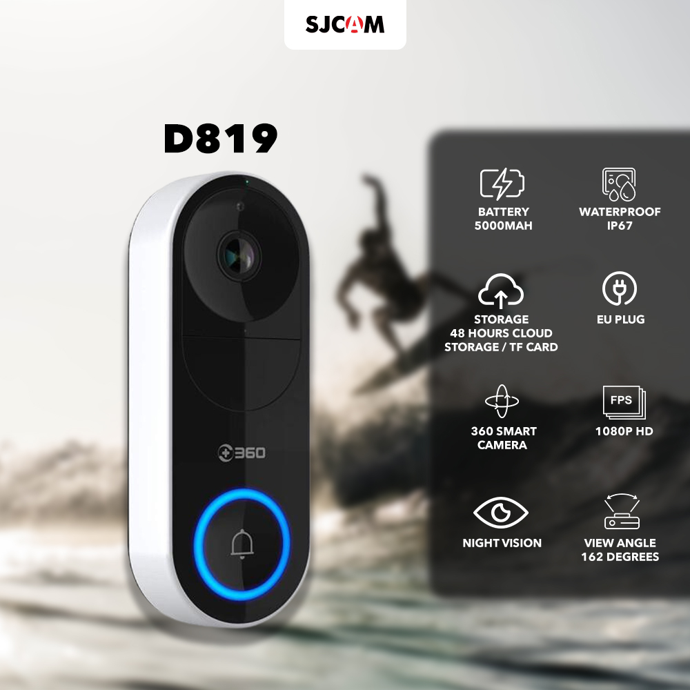D819 360 Smart Doorbell IP Smart home camera QIHOO Camera CCTV WIFI AI Face Recognition kamera keama