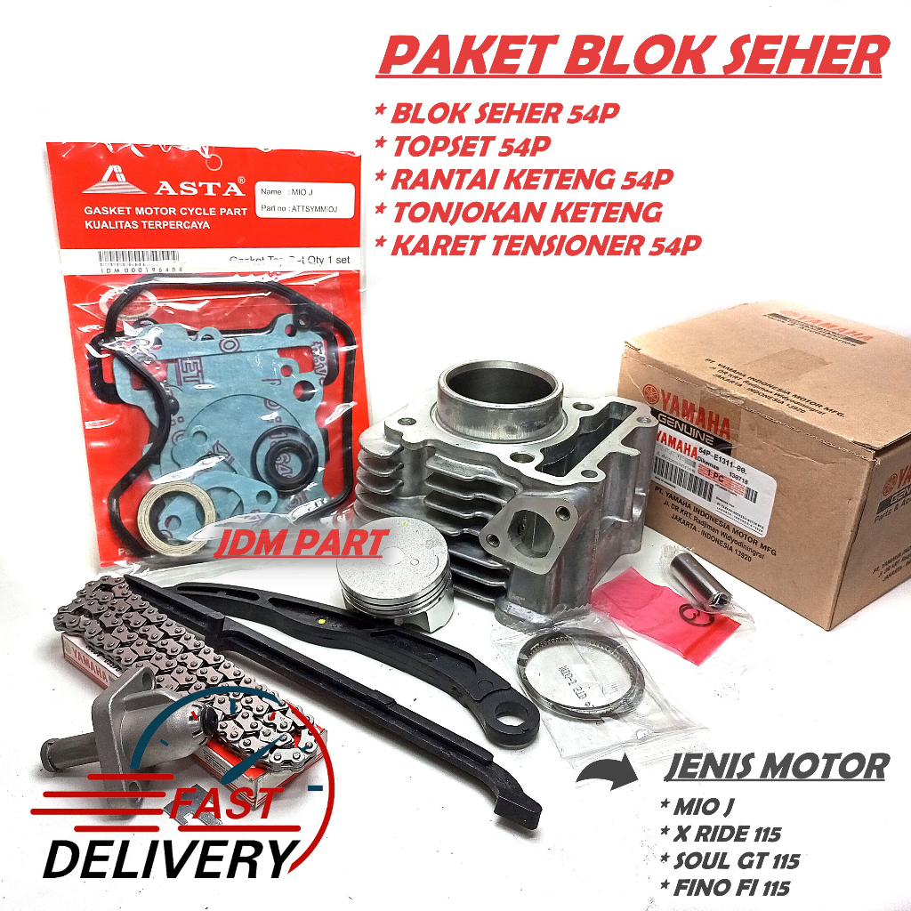 Blok Seher Motor Mio J / X Ride 115 / Fino Injeksi / Soul GT / Mio GT 115 / Komplit Blok Mesin +