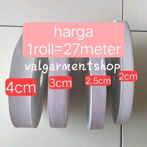 karet celana elastis 1roll besar 27meter kualitas LQ premium karet serbaguna karet kolor LQ