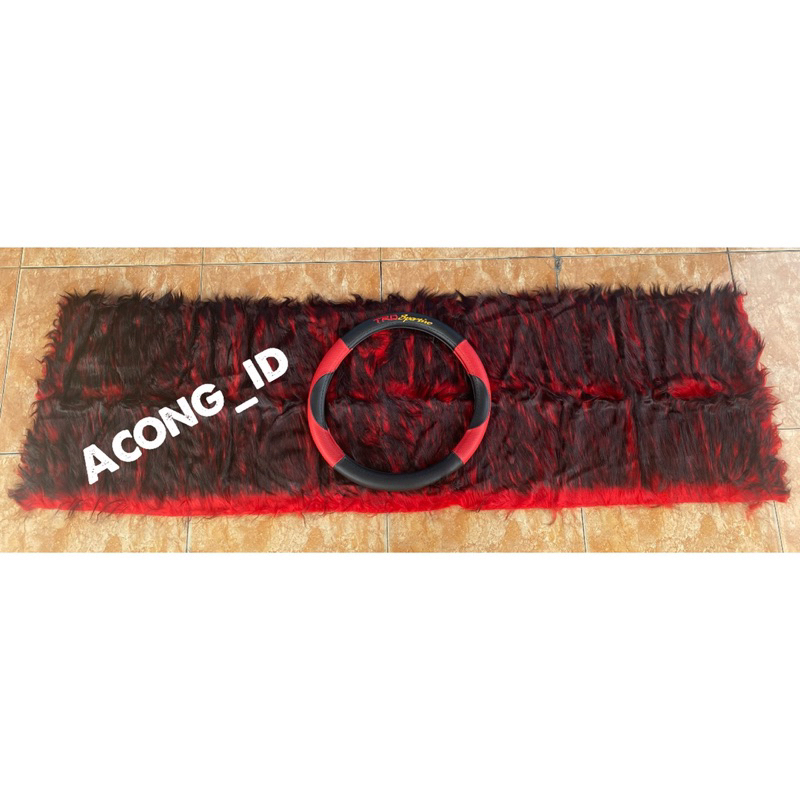 Paket Sarung Stir TRD Sportivo + Bulu alas Dashboard Mobil set hiasan interior mobil murah pelindung