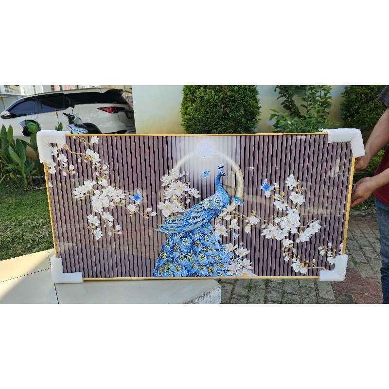 lukisan merak / lukisan porcelain diamond 5d