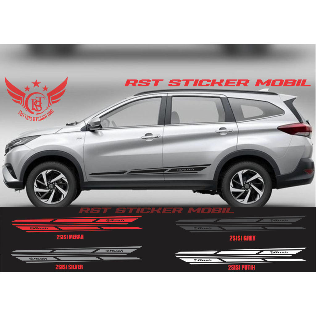 cutting sticker mobil rush cutting sticker list body samping mobil toyota rush terbaru