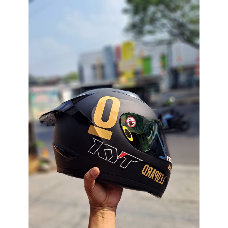 HELM KYT R10 BLACK DOFF PAKET LEOPARD