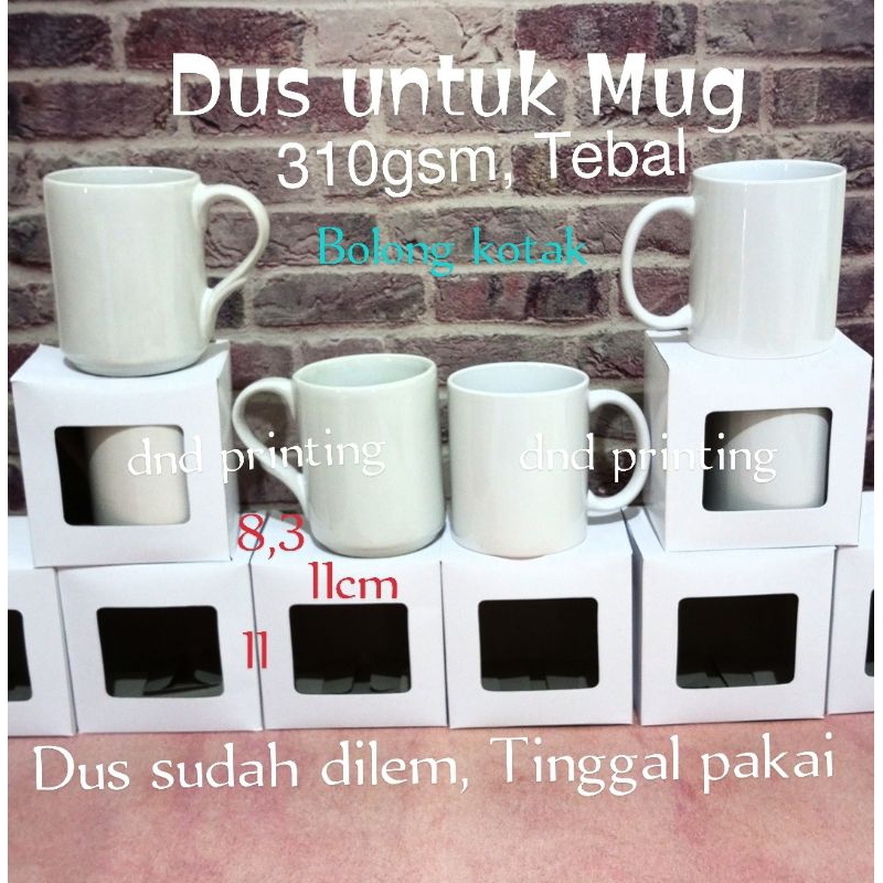 

Dus Mug Duplek Tebal Kotak Depan Box Mug Warna Putih 310 Gsm (Paling Tebal)