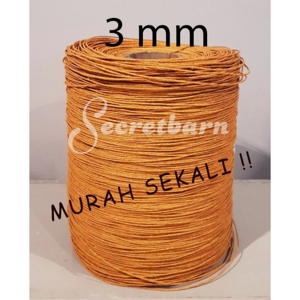 

tali kertas 3mm coklat samson kraft untuk industri paperbag pengrajin harga per 100 meter