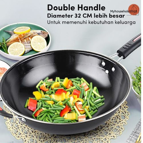 Wajan Enamel Anti Lengket /Wajan Penggorengan/Wajan Diskon Besar Anti Lengket Bahan Tebal