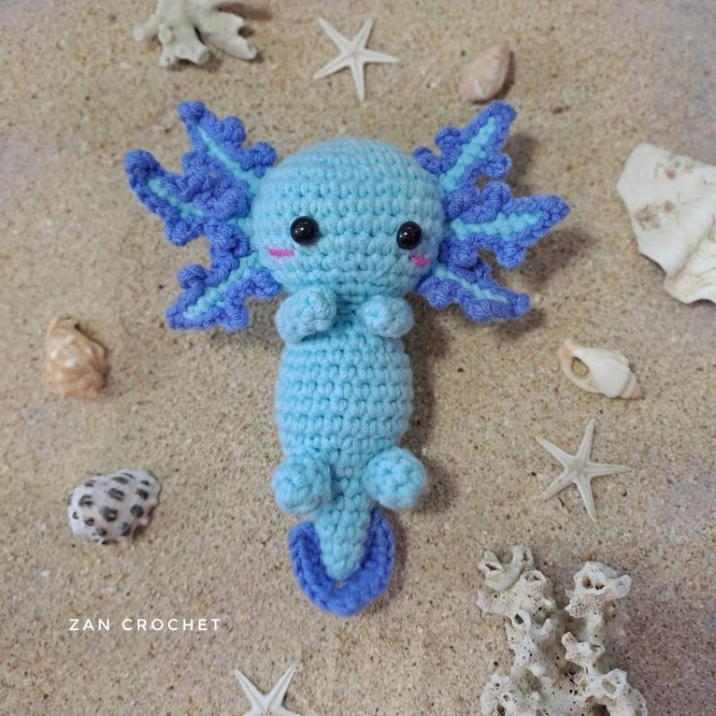 Boneka Rajut amigurumi Axolotl