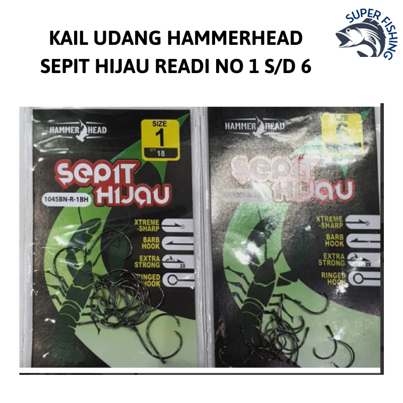 Mata Kail Udang Pancing Hammerhead sepit hijau