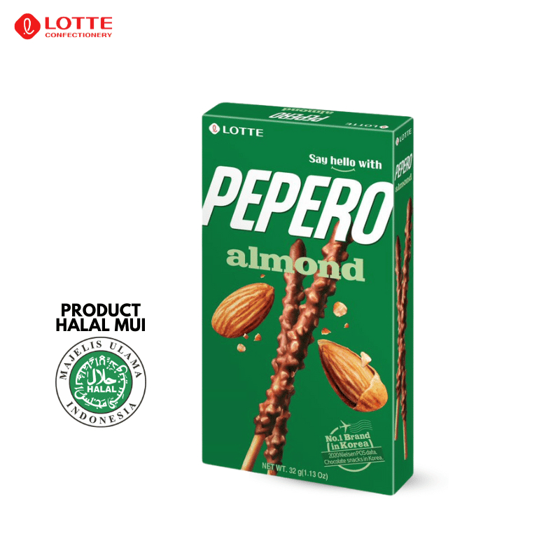 

[WHS] Lotte Confectionery Almond Pepero 32gr - Stick Coklat Berbalut Kacang Almond