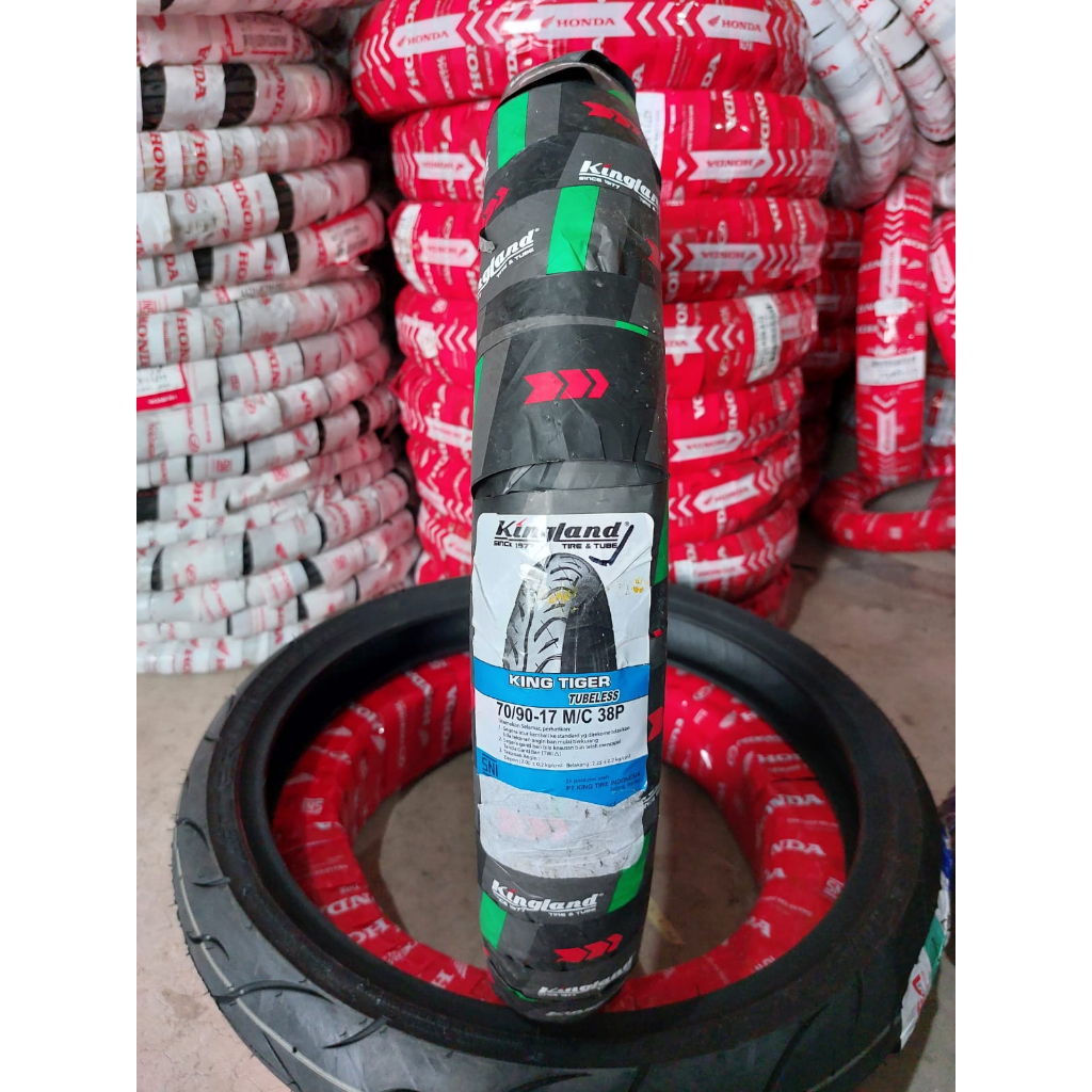 KINGLAND KING TIGER Ban Motor Bebek Ring 17 Uk 70/90-17 Tubeless Supra/Revo/Jupiter/Vega R/Shogun - 