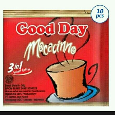 

Good Day Mocacinno 3 in 1 Kopi Instan 20Gr / 10 pcs / 1 Renceng