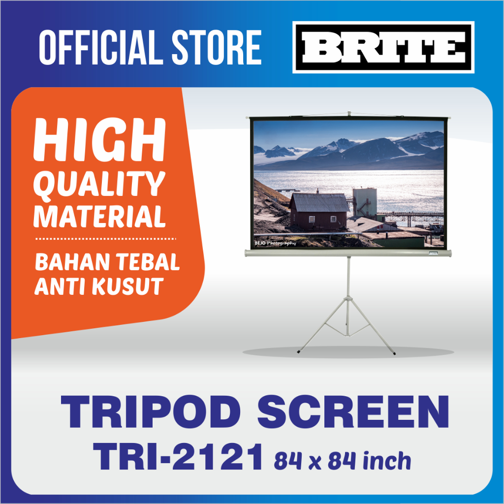 BRITE SCREEN TRI-2121 TRIPOD SCREEN || Layar Proyektor Tripod 84"