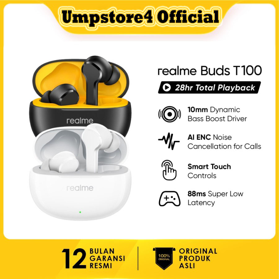 Tws Realme Buds T100 Original Garansi Resmi