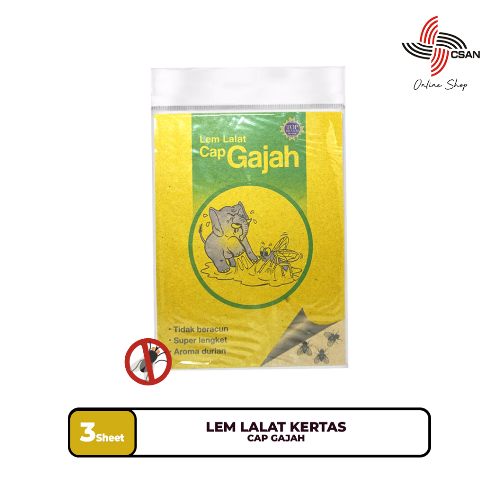 Kertas Lem Lalat Cap Gajah Lem 3 sheet
