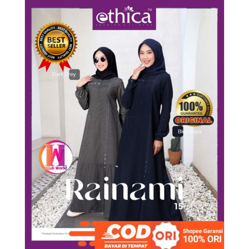 Gamis Ethica Rainami 15 Terbaru Original / Gamis Terbaru 2023 /  Gamis Simpel Elegan / Gamis Modern 