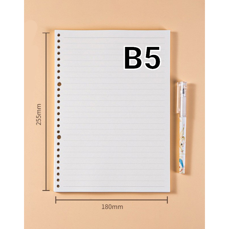 

Loose Leaf A5, B5 Kertas File isi Binder, 20 Holes A5 ,26 Holes B5, Bahan Bookpaper 72 gsm, 50 sheet - Pulp.co