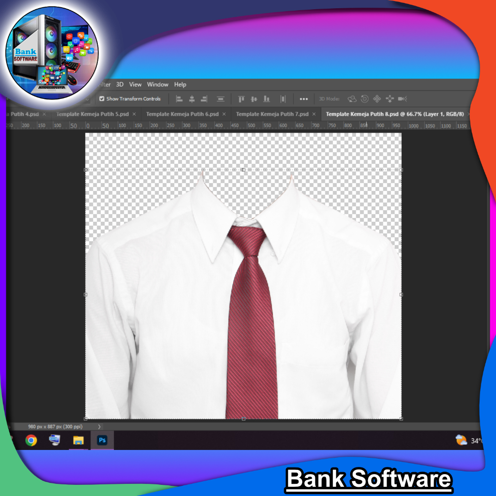 12 Template Kemeja Putih Photoshop - bank software