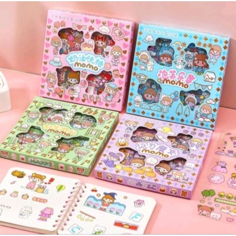 

Stiker Cute Motif Momo Sticker Box Kartun Korea Lucu