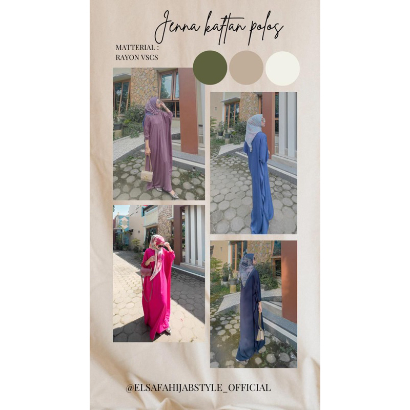 Jenna kaftan polos by elsafa