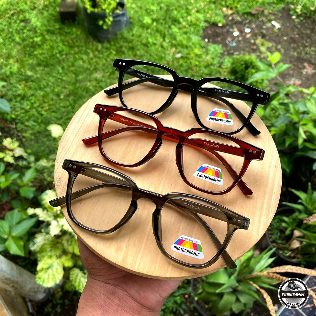 Kacamata Kotak Lensa Photocromic Normal