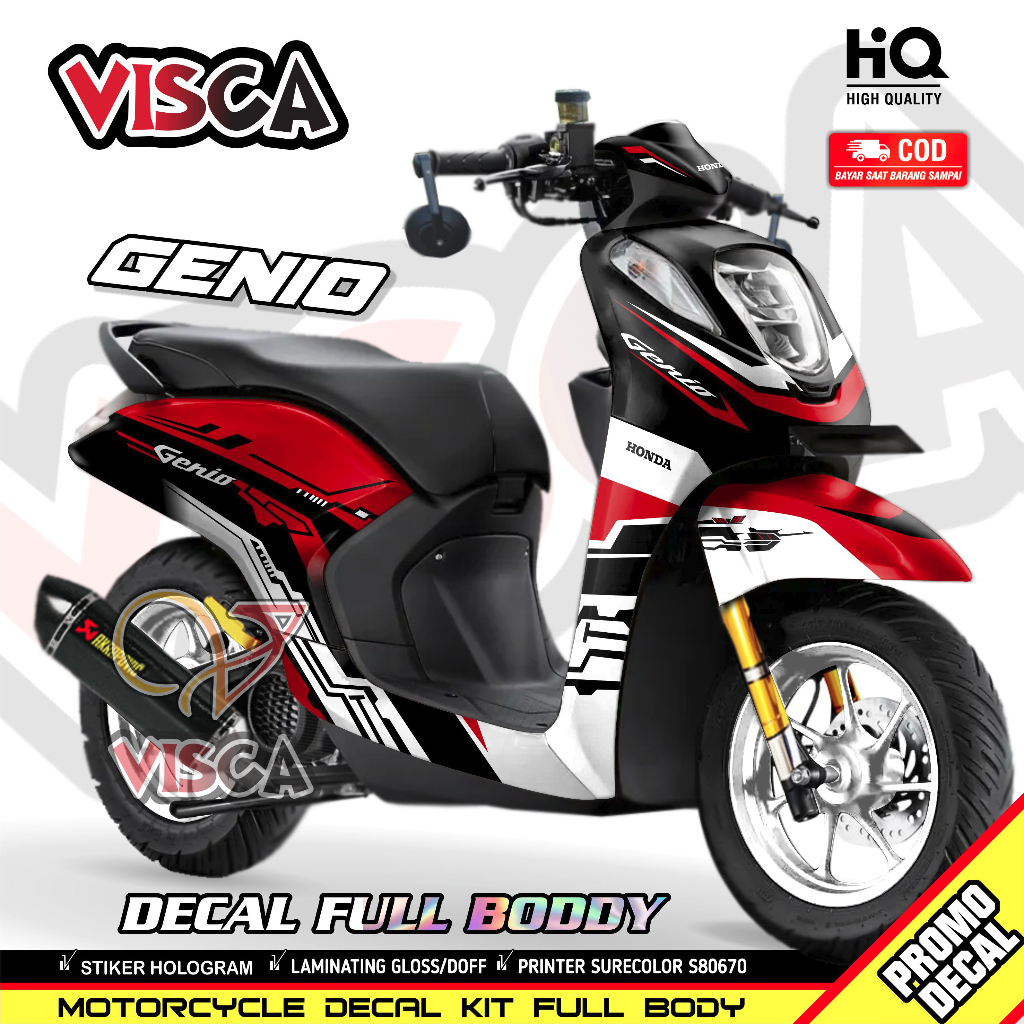 Decal Genio Full Body 2022 Stiker Genio Variasi 2022 Full Body Stiker Motor Genio 2022 Striping Geni