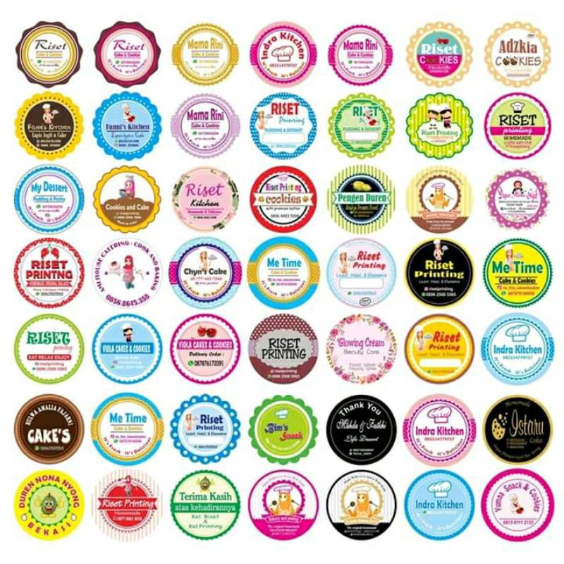 JASA CETAK DAN DESAIN STIKER/ LABEL PRODUK SENDIRI, PRODUK MAKANAN DAN MINUMAN 1 lembar