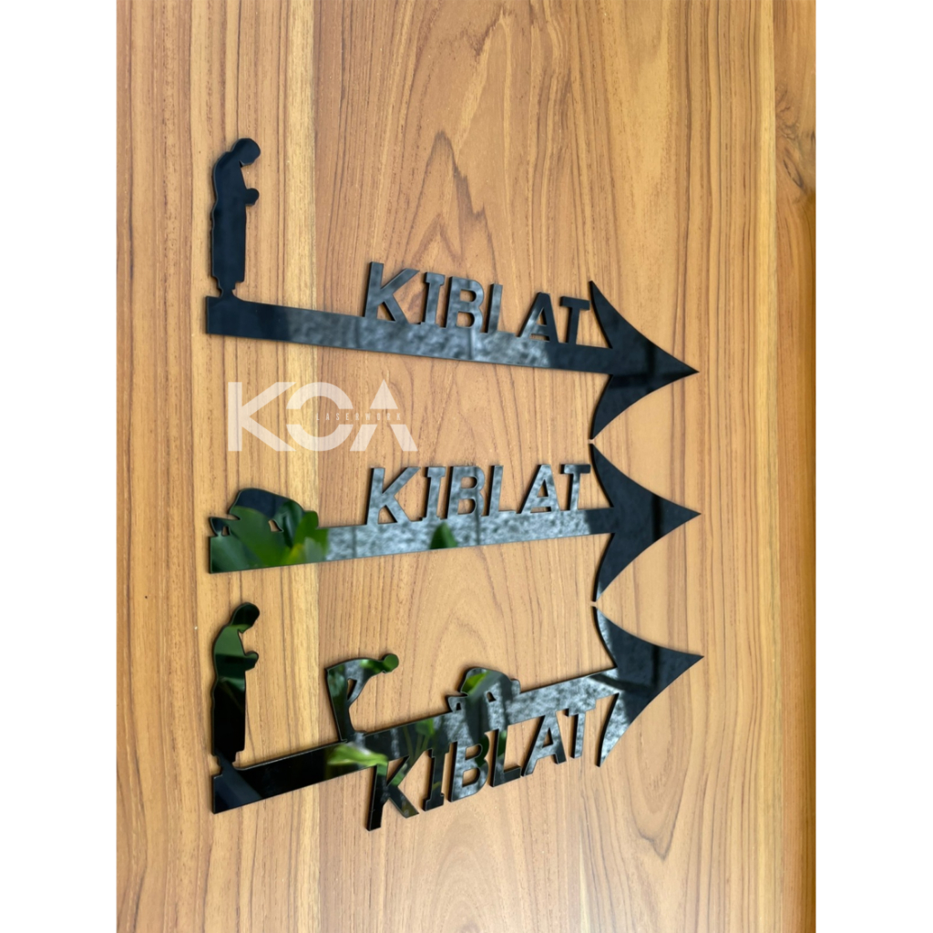 Kiblat Sign Acrylic | Akrilik Petunjuk Arah Kiblat | Sign Board