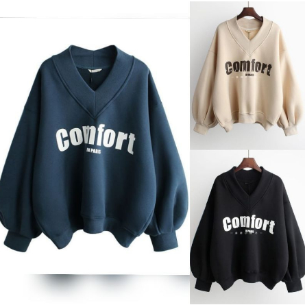 SWEATER WANITA / COMFORT CREWNECK SWEATER / SWEATSHIRT SWEATER OVERSIZE.
