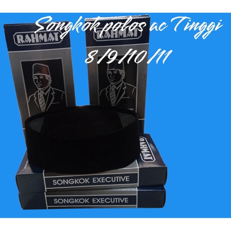 peci songkok rahmat kopiah hitam polos ac original