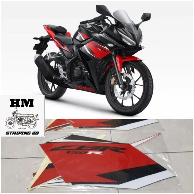 STRIPING STIKER LIS BODY HONDA CBR 150R 2020 HITAM