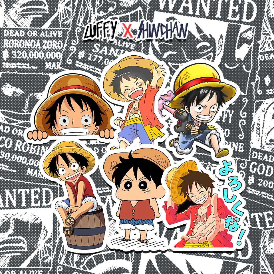 

Sticker One Piece Luffy x Shinchan