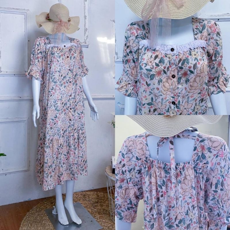 Namira Dress / Daster Renda Elegant Katun Rayon Premium / LD Jumbo