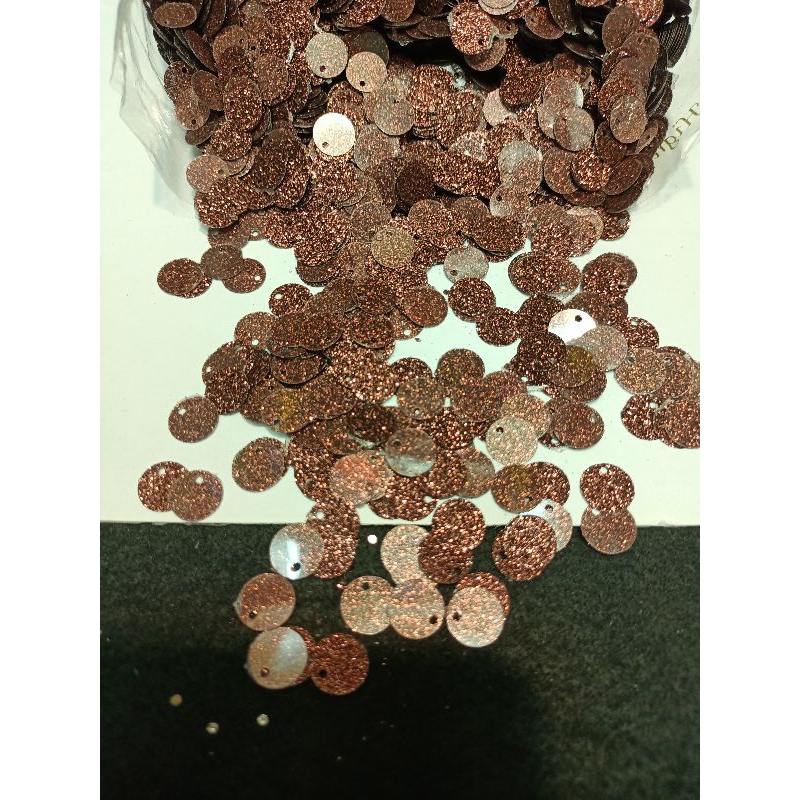 Payet Sequin Ramboci Dolar Gliter 10 mm lubang atas