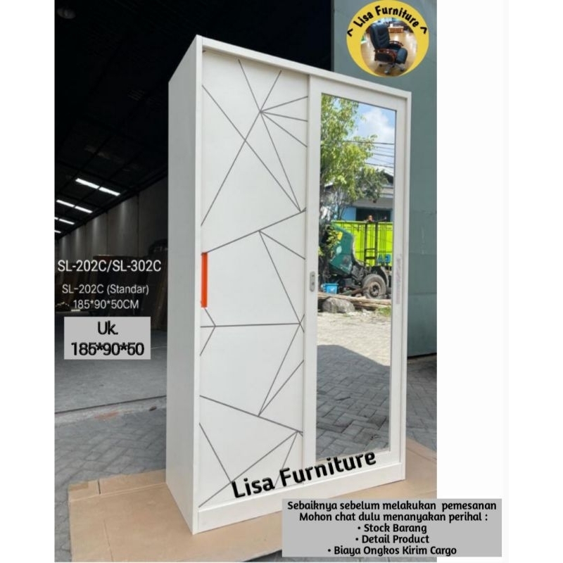 Lemari Besi Pakaian|Lemari Besi Pakaian Sliding|Lemari Besi Pakaian Sliding 2 Pintu|Lemari Besi Paka