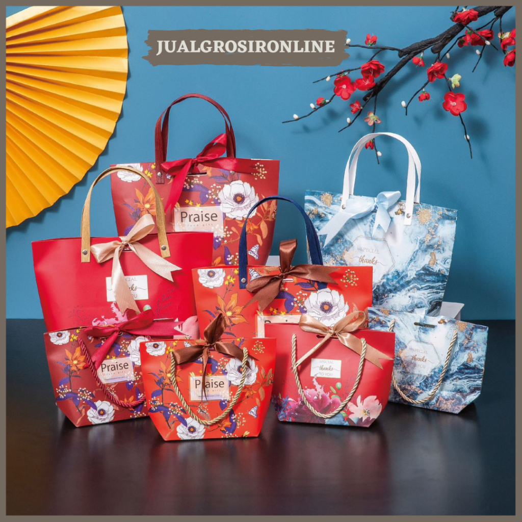 

PAPER BAG FLOWER ELEGAN TAS BELANJA SHOPPING BAG GOODIE BAG RAMAH LINGKUNGAN